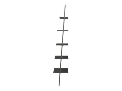 Estantería inclinada de 5 baldas negro 64x34x185,5 cm