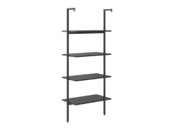 Estantería inclinada de 4 baldas negro 64x35x152,5 cm ES304588