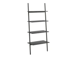 Estantería inclinada de 4 niveles negro 64x34x150,5 cm