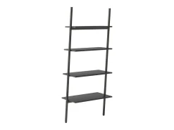 Estantería inclinada de 4 niveles negro 64x34x150,5 cm
