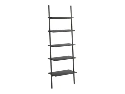 Estantería inclinada de 5 niveles negro 64x34x185,5 cm