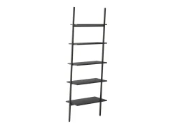 Estantería inclinada de 5 niveles negro 64x34x185,5 cm