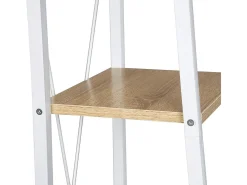 Estantería independiente de metal y madera con 4 baldas color blanco 19_0000586