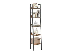Estantería industrial de pie negra 5 estantes escalera para libros loft modern