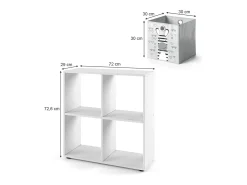 Estantería infantil blanco 72.6x29x72 tetra