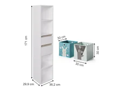 Estantería infantil blanco 36.2x29.9x171 robert