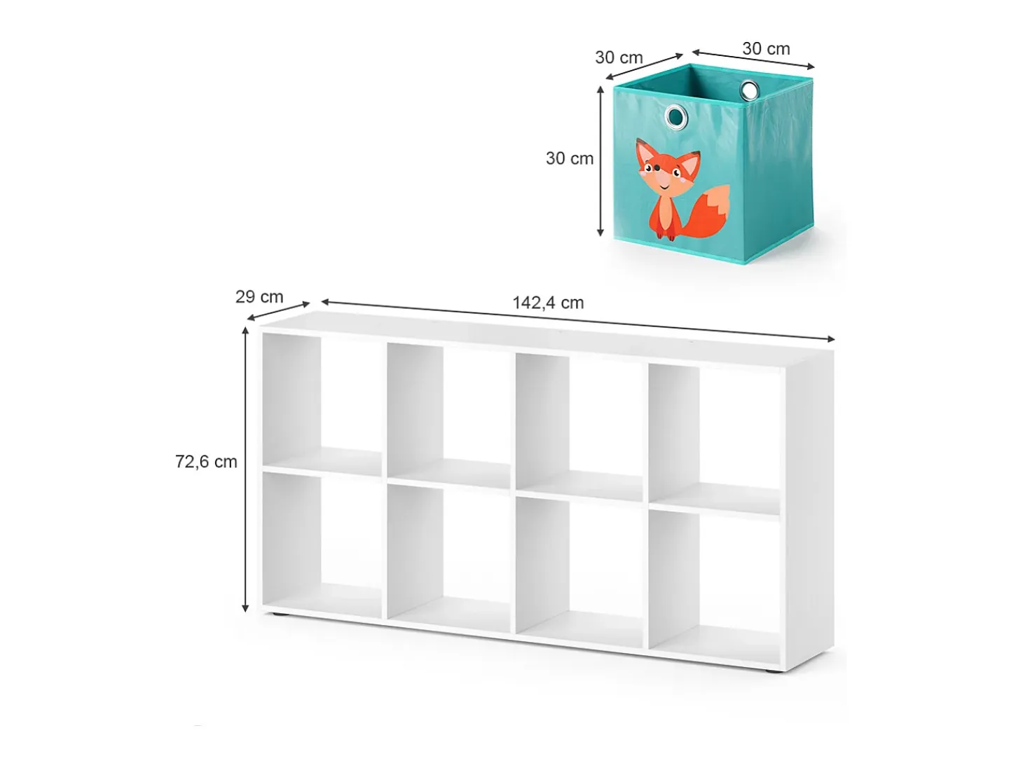 Estantería infantil blanco 143x29x72 scutum