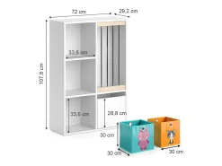 Estantería infantil blanco 29.2x72x107.8 luigi