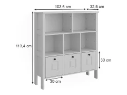 Estantería infantil blanco 103.6x32.6x113.4 ajaton