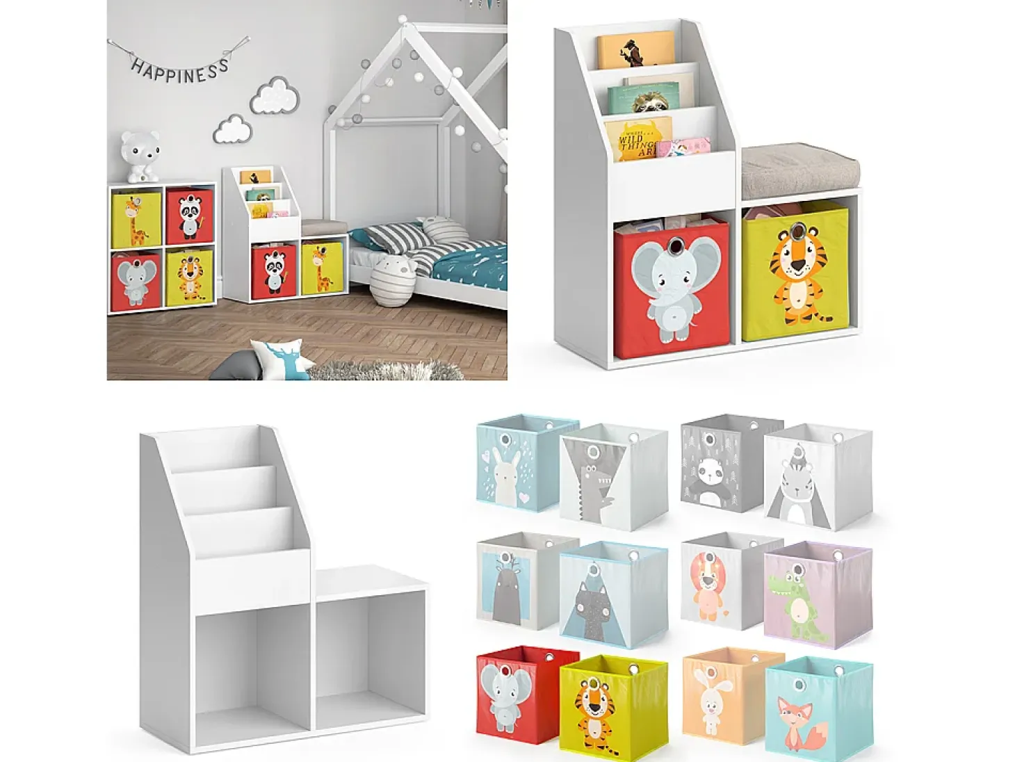 Estantería infantil blanco 30.9x72x79 luigi