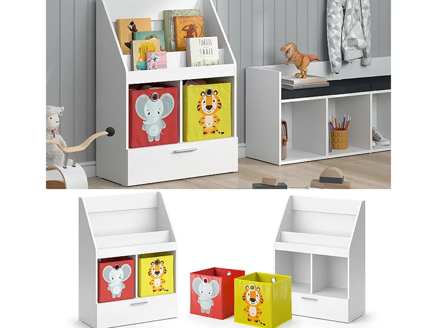 Estantería infantil blanco 72x31.2x96.2 luigi