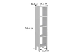 Estantería infantil blanco 35.2x30.6x159.5 ajaton