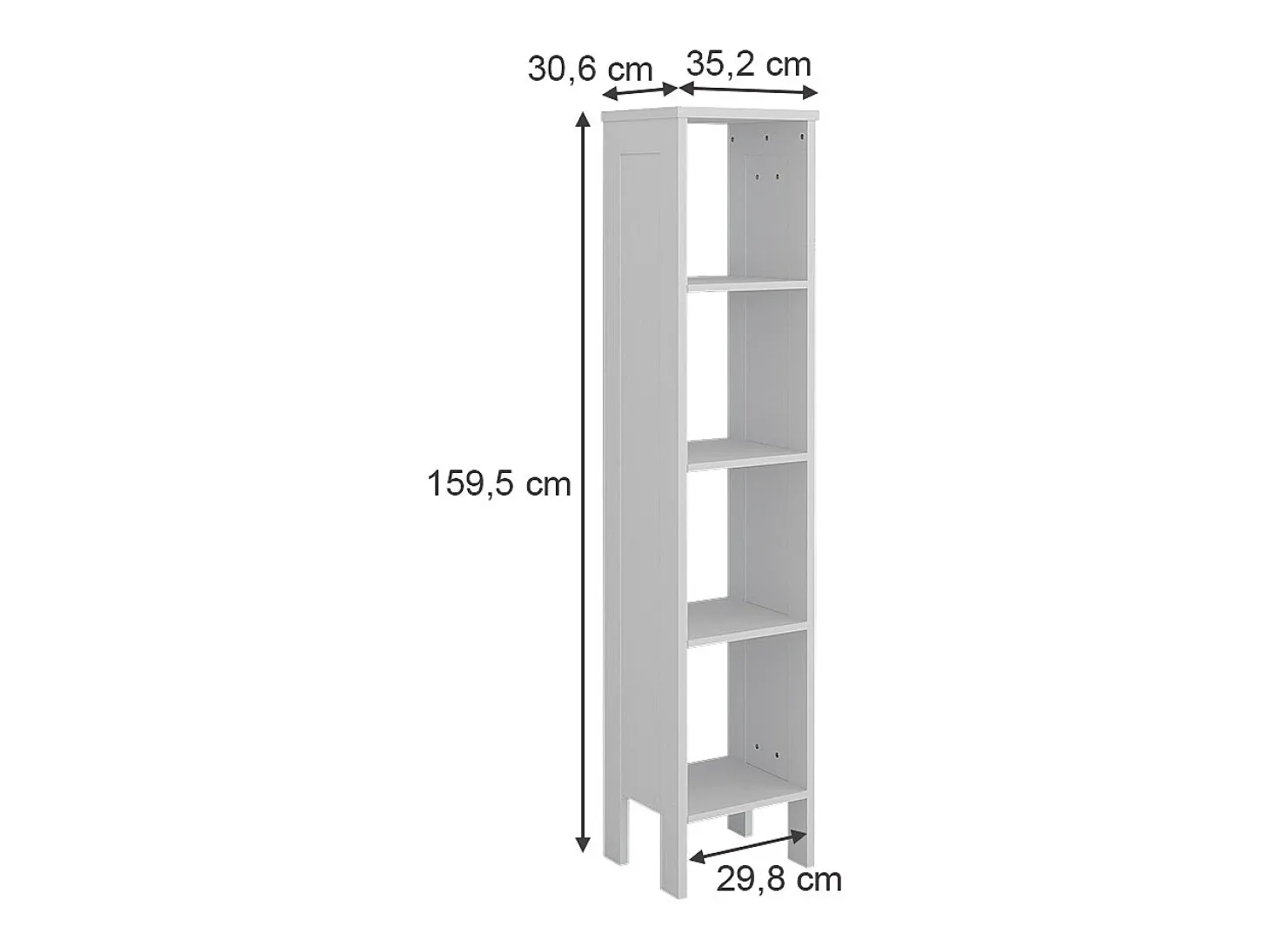 Estantería infantil blanco 35.2x30.6x159.5 ajaton