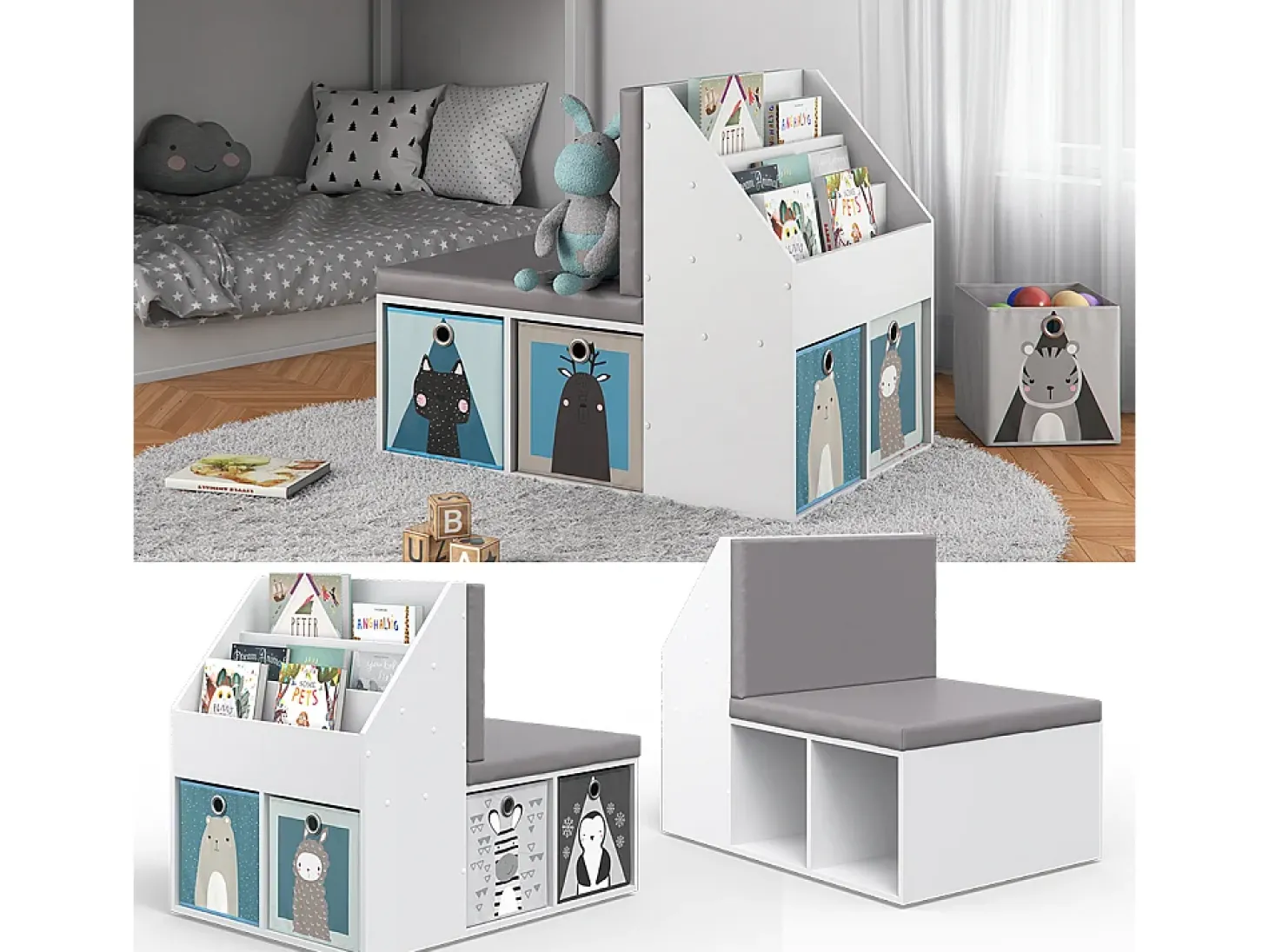 Estantería infantil blanco 97.1x66.8x78.4 onix