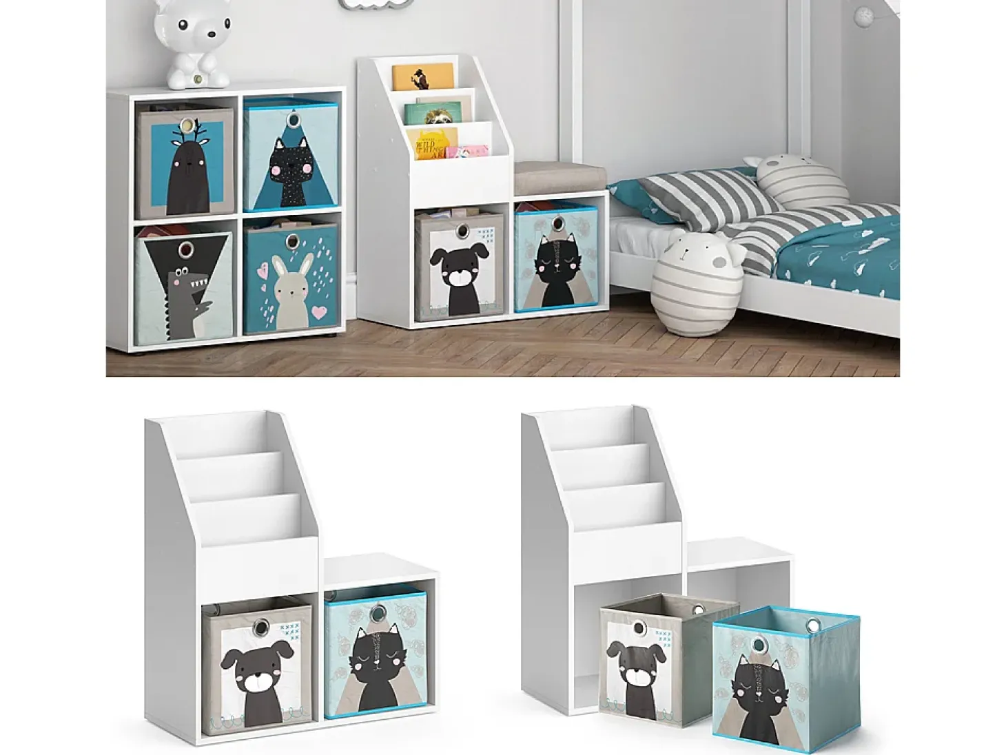 Estantería infantil blanco 30.9x72x79 luigi