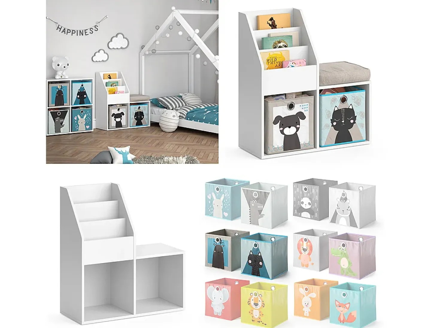 Estantería infantil blanco 30.9x72x79 luigi