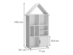 Estantería infantil blanco 71x32.1x148.4 estell