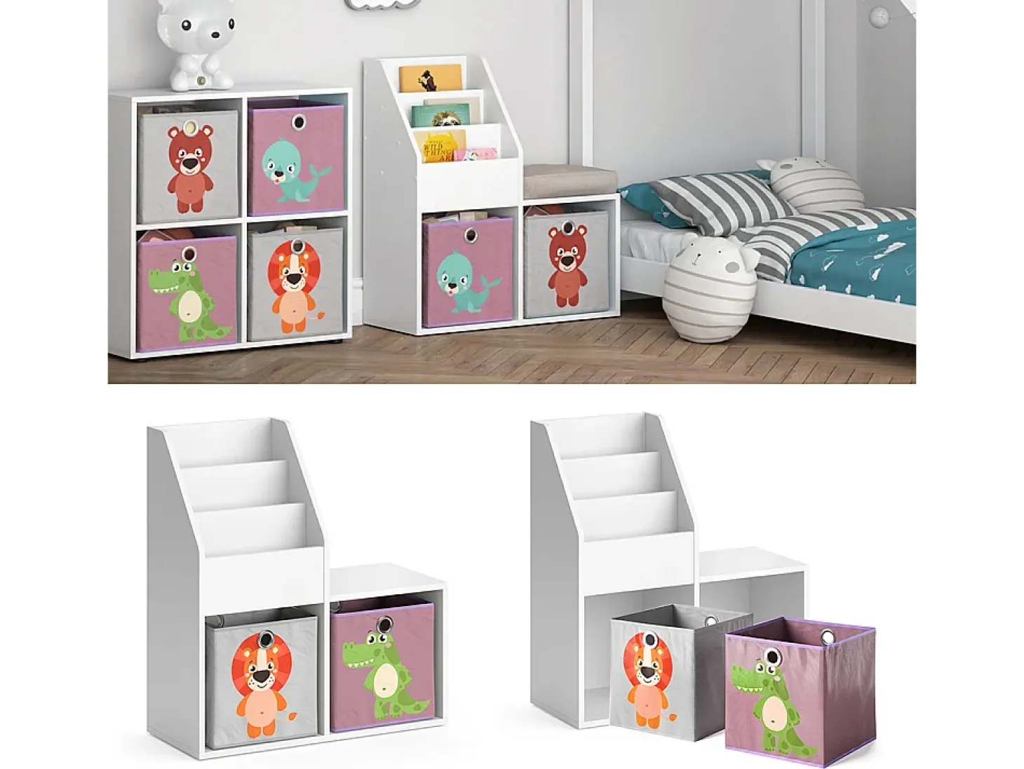 Estantería infantil blanco 30.9x72x79 luigi
