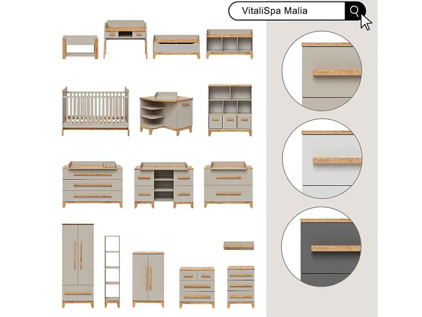 Estantería infantil blanco/artesano 98.4x32.6x113.4 malia