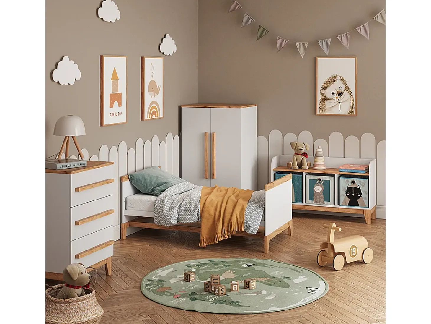 Estantería infantil blanco/artesano 98.4x32.6x113.4 malia