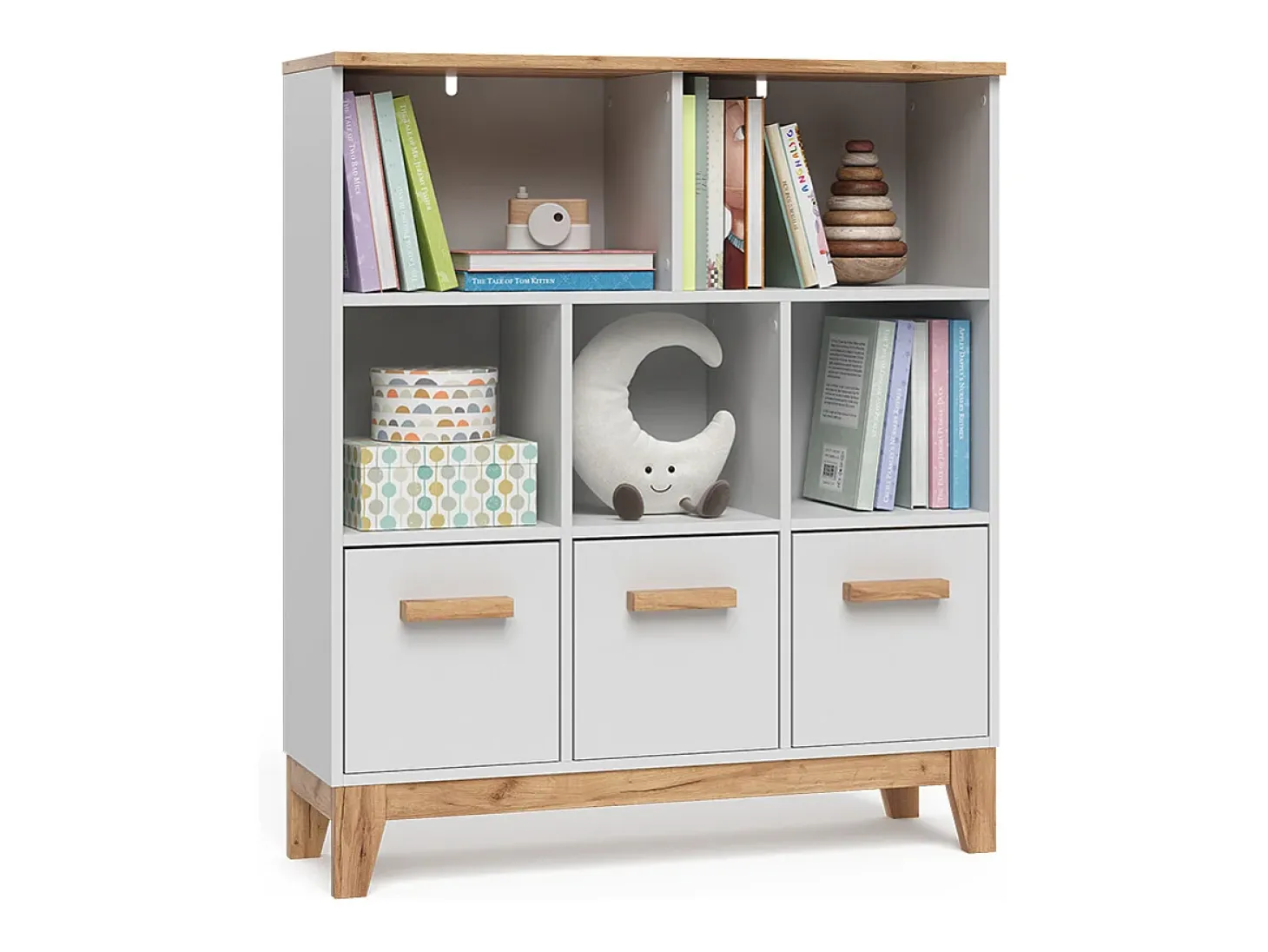 Estantería infantil blanco/artesano 98.4x32.6x113.4 malia