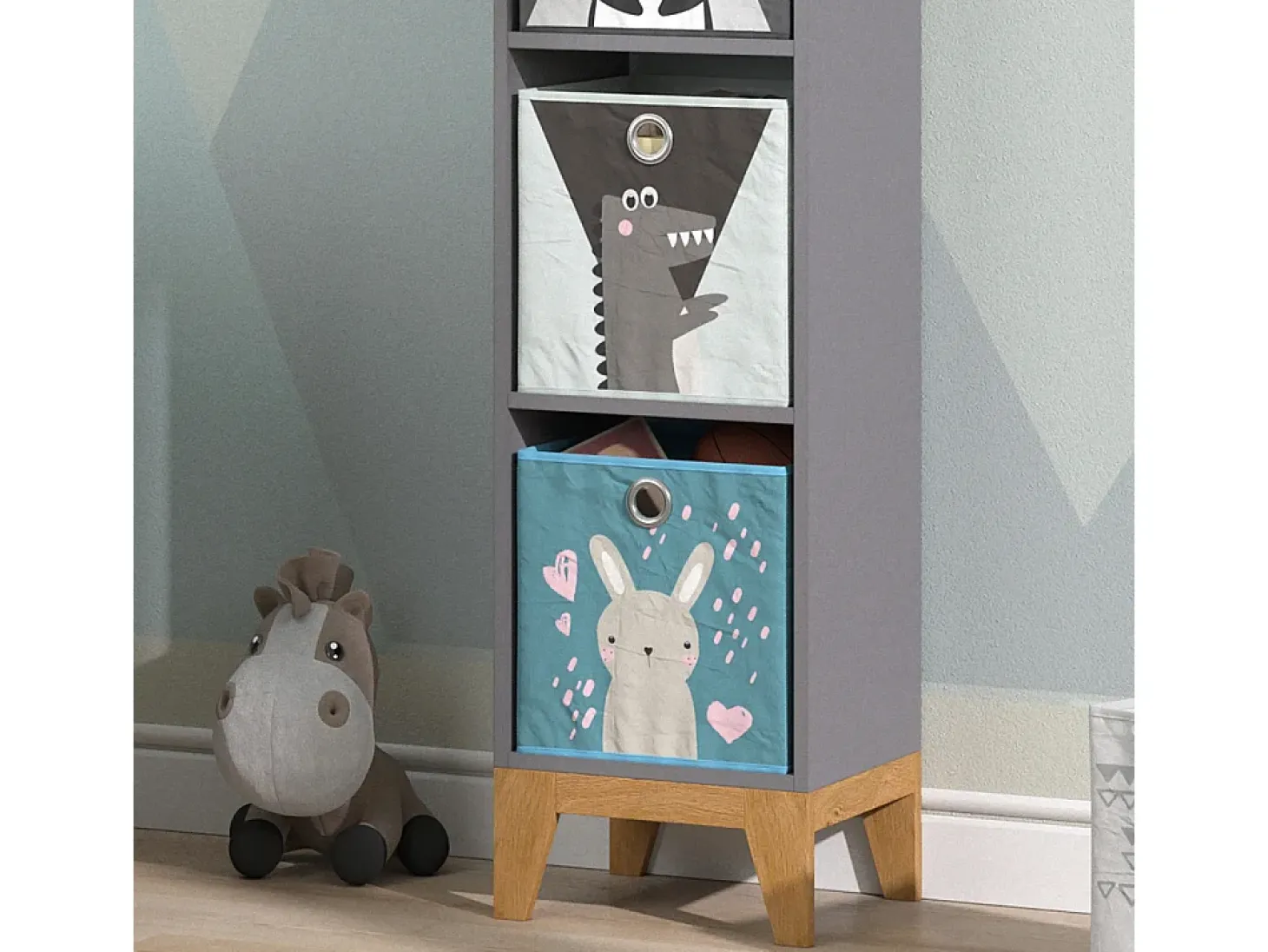 Estantería infantil gris 35.2x30x159.5 malia