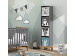 Estantería infantil gris 35.2x30x159.5 malia