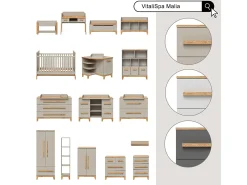 Estantería infantil gris/artisan 98.4x32.6x113.4 malia