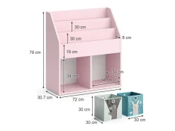 Estantería infantil rosa 72x30.7x79 luigi