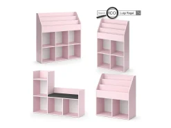 Estantería infantil rosa 72x31.2x114.2 luigi