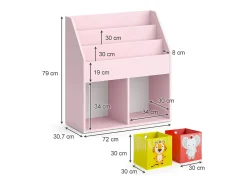 Estantería infantil rosa 72x30.7x79 luigi