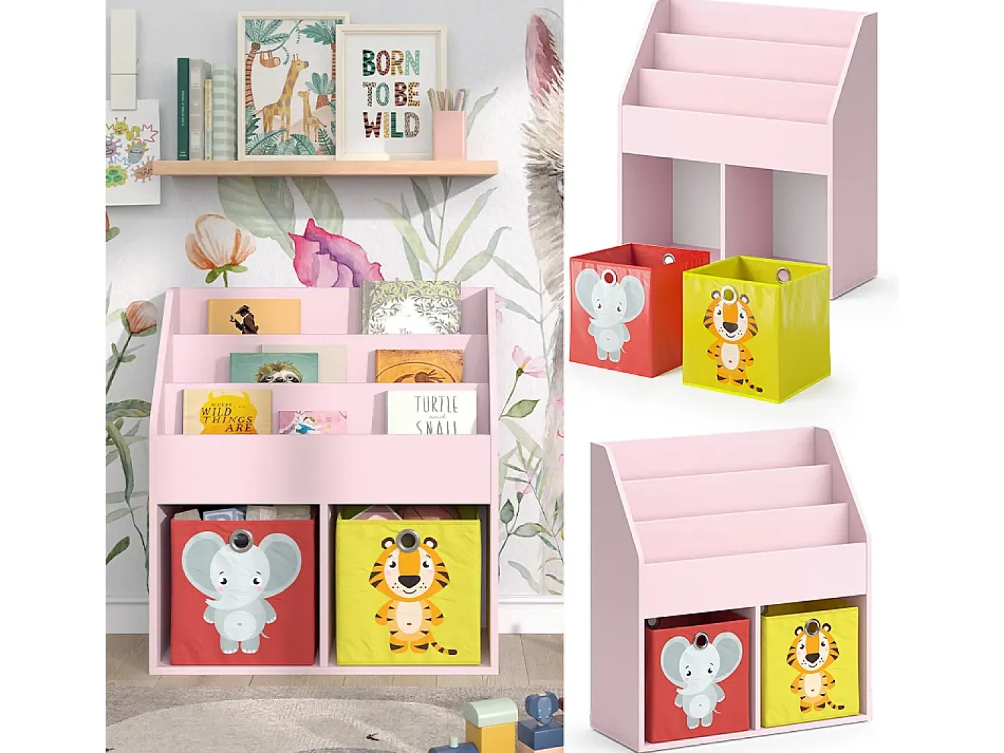 Estantería infantil rosa 72x30.7x79 luigi