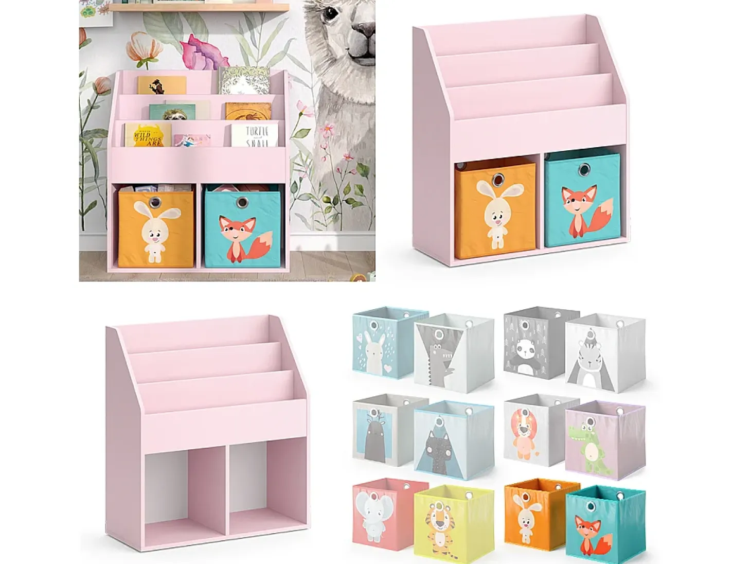 Estantería infantil rosa 72x30.7x79 luigi