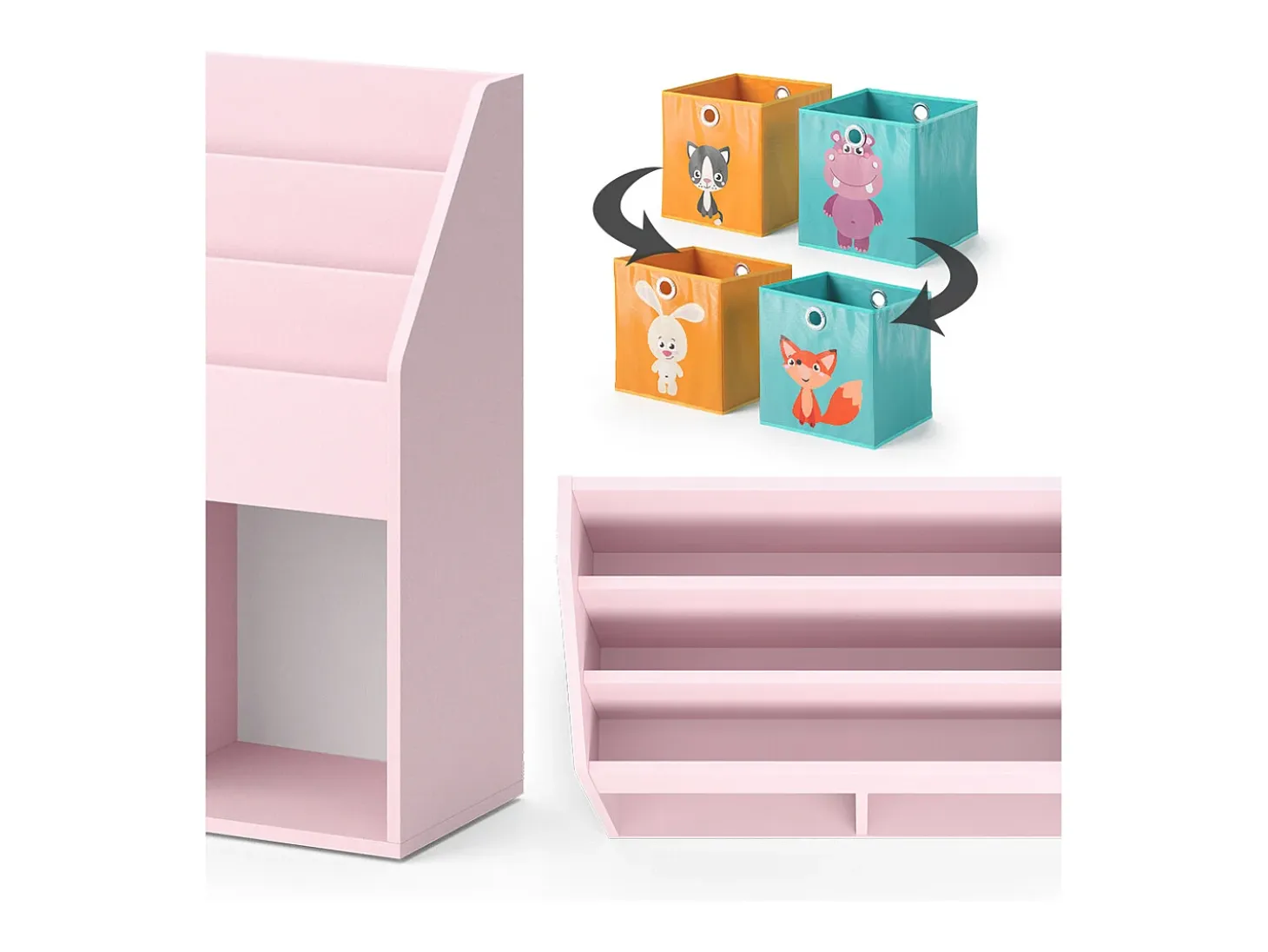 Estantería infantil rosa 72x30.7x79 luigi