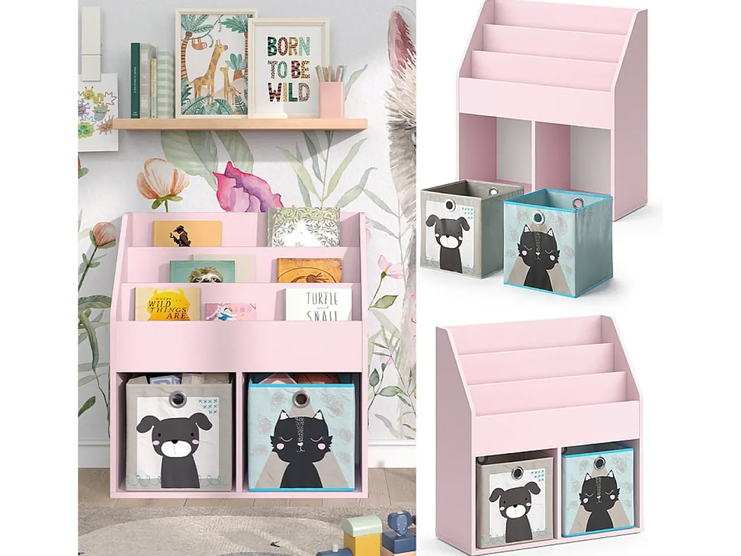 Estantería infantil rosa 72x30.7x79 luigi