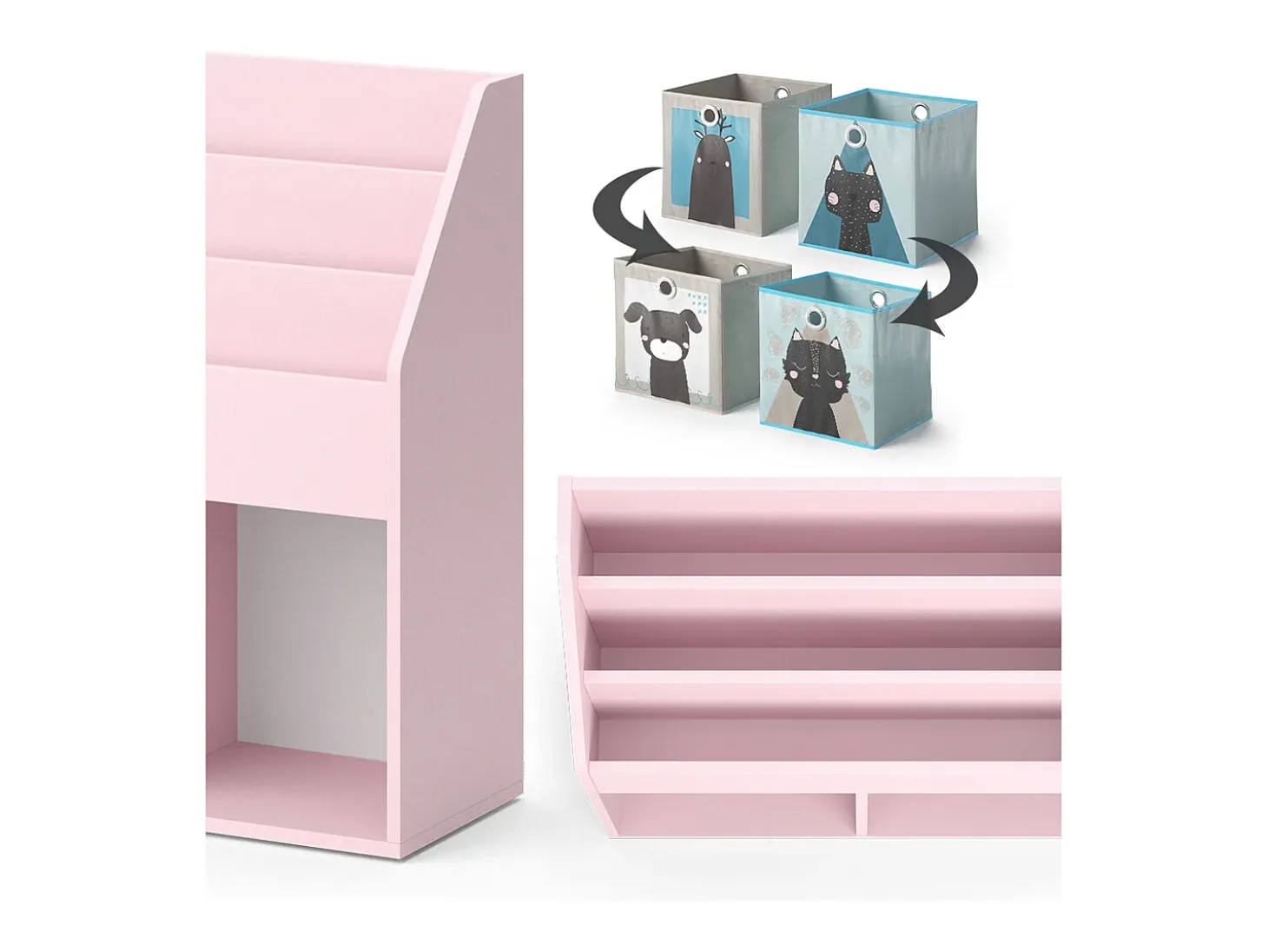 Estantería infantil rosa 72x30.7x79 luigi