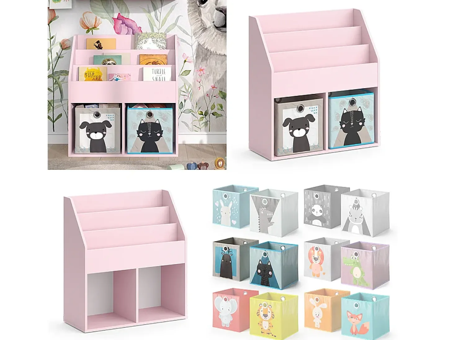 Estantería infantil rosa 72x30.7x79 luigi