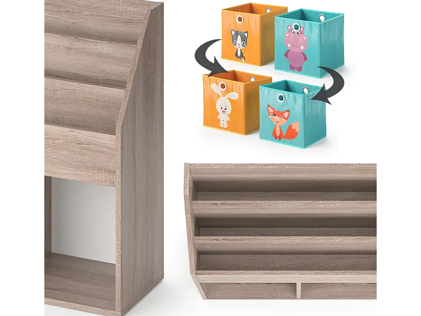 Estantería infantil sonoma 72x30.7x79 luigi