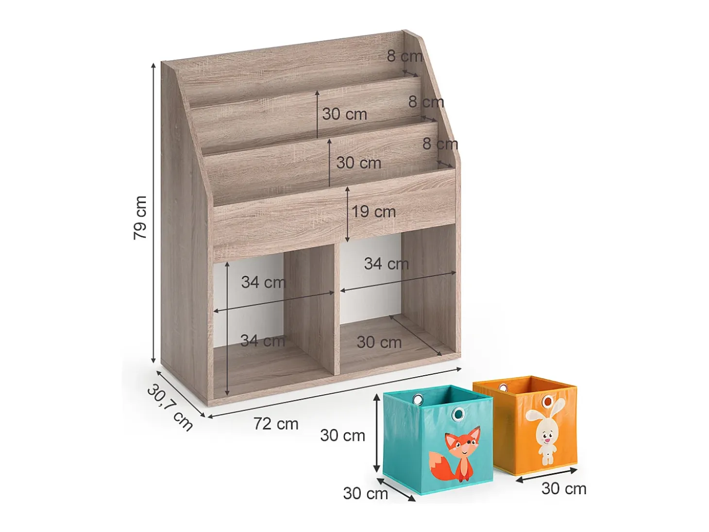 Estantería infantil sonoma 72x30.7x79 luigi