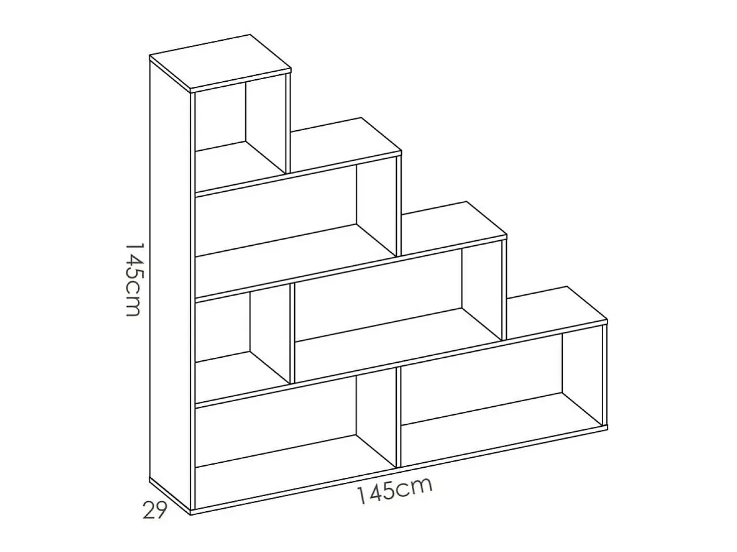 Estantería Iznatoraf en roble natural 145 cm(alto)145 cm(ancho)29 cm(fondo).