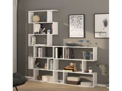 Estantería Librería Bolonia Color Blanco Brillo 6 Huecos, Salón o Despacho