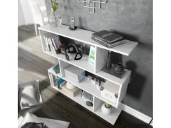Estantería Librería Bolonia Color Blanco Brillo 6 Huecos, Salón o Despacho