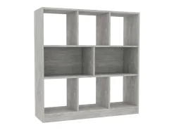Estantería librería contrachapada gris hormigón 97,5x29,5x100cm