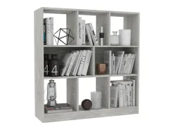 Estantería librería contrachapada gris hormigón 97,5x29,5x100cm