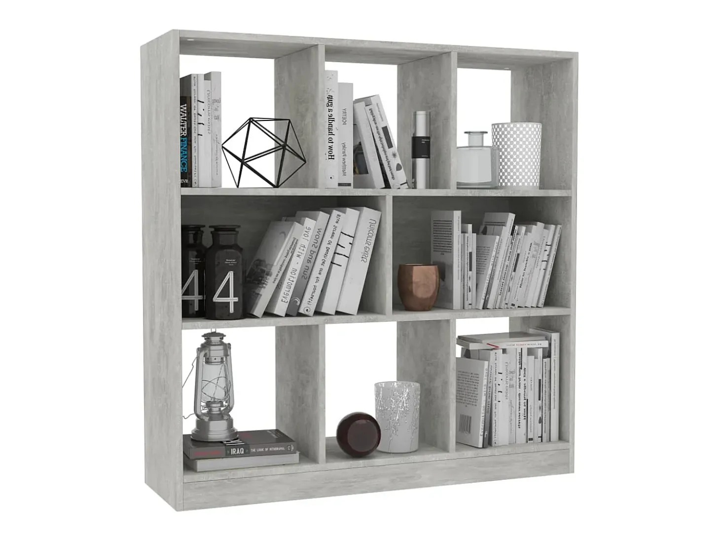 Estantería librería contrachapada gris hormigón 97,5x29,5x100cm