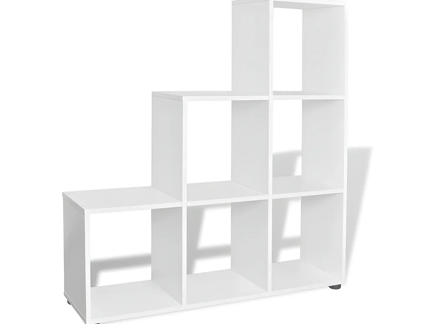 Estantería librería en forma de escalera 107 cm blanca