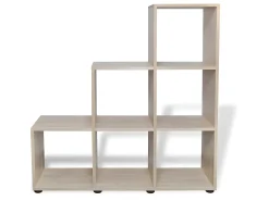 Estantería librería en forma de escalera 107 cm blanca
