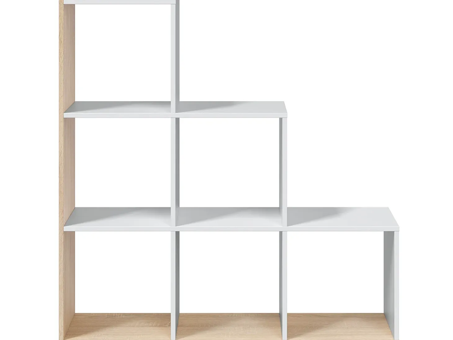 Estantería Librería Estela Color Blanco/Roble, para Salón, Comedor o Despacho