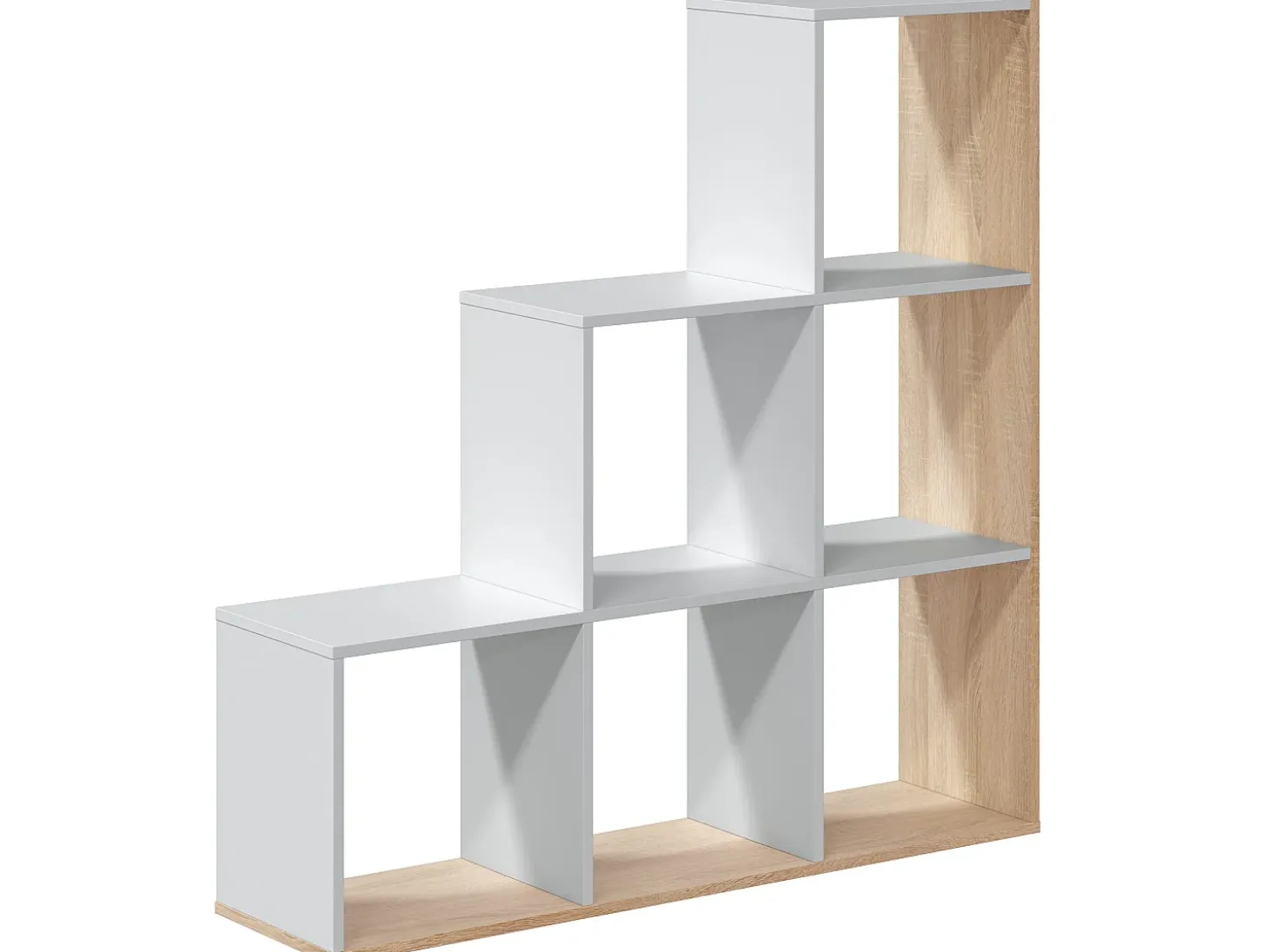 Estantería Librería Estela Color Blanco/Roble, para Salón, Comedor o Despacho