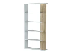 Estantería Librería Lugo Color Blanco/Roble 5 Huecos, para Salón o Comedor